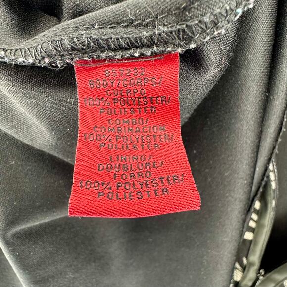 JS Collections Black and White Fit Flare Corset Midi Dress Stripe Vintage Y2K - Picture 4 of 9